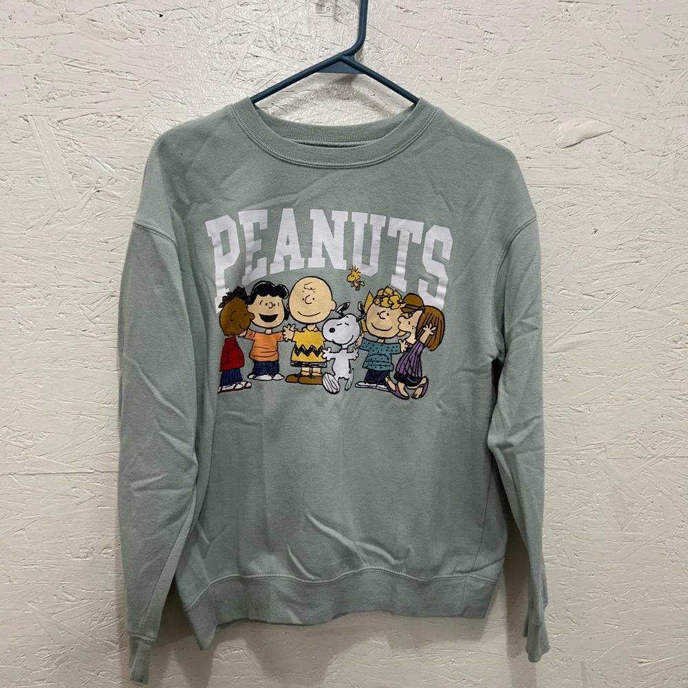 Peanuts Mint Green Crewneck Sweatshirt - Size Small